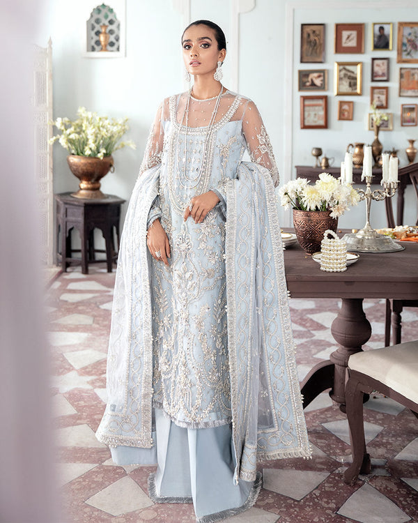 Gulaal | Wedding Formals | SAIKA EMBROIDERED NET 3-PIECE SUIT WS-20 - by - Libasekhas UK - Registered Vendor of : Gulaal - 100% Original Designer Dresss