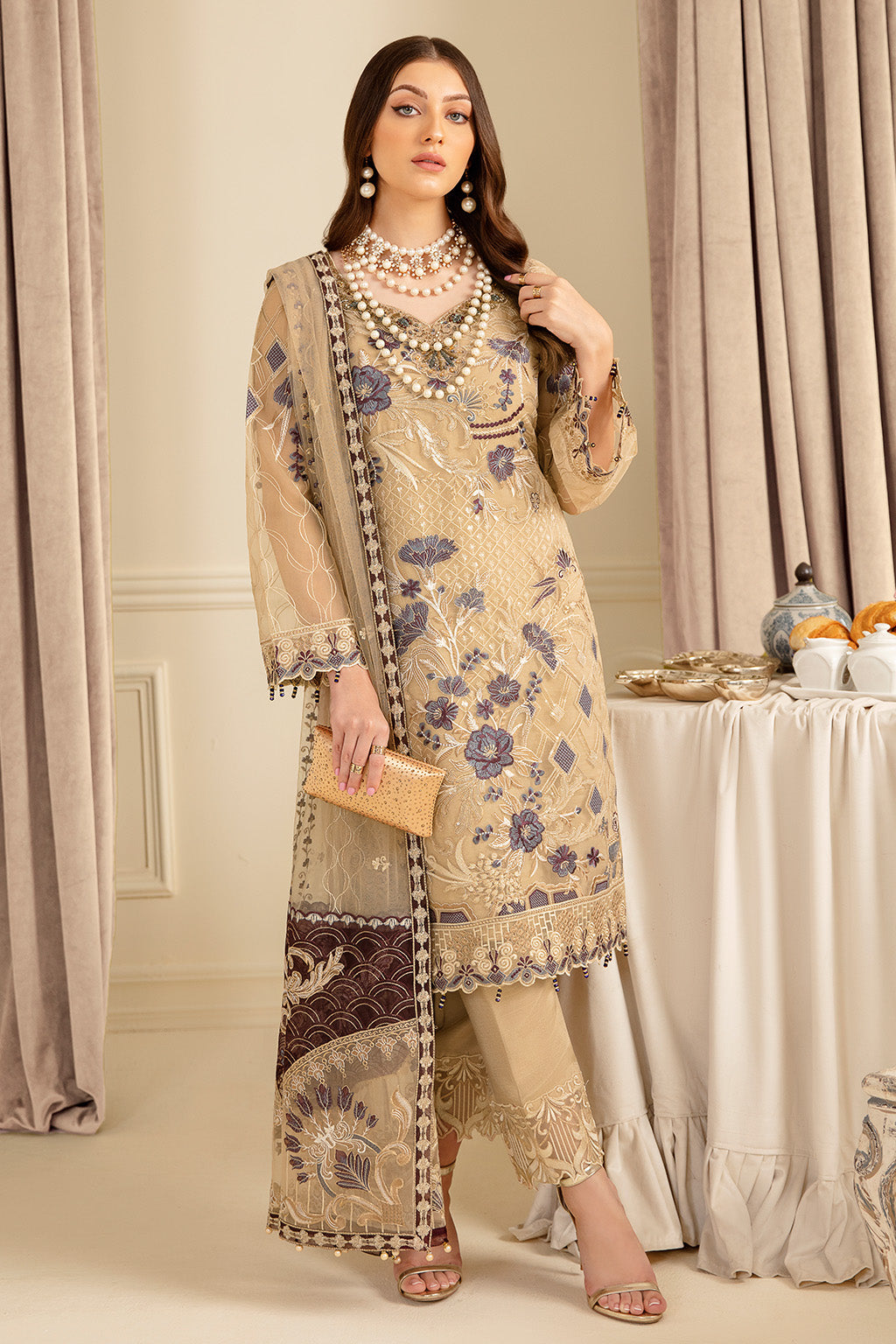 Ramsha | Minhal Organza Collection | M-702 - by - Libasekhas UK - Registered Vendor of : Ramsha - 100% Original Designer Dresss