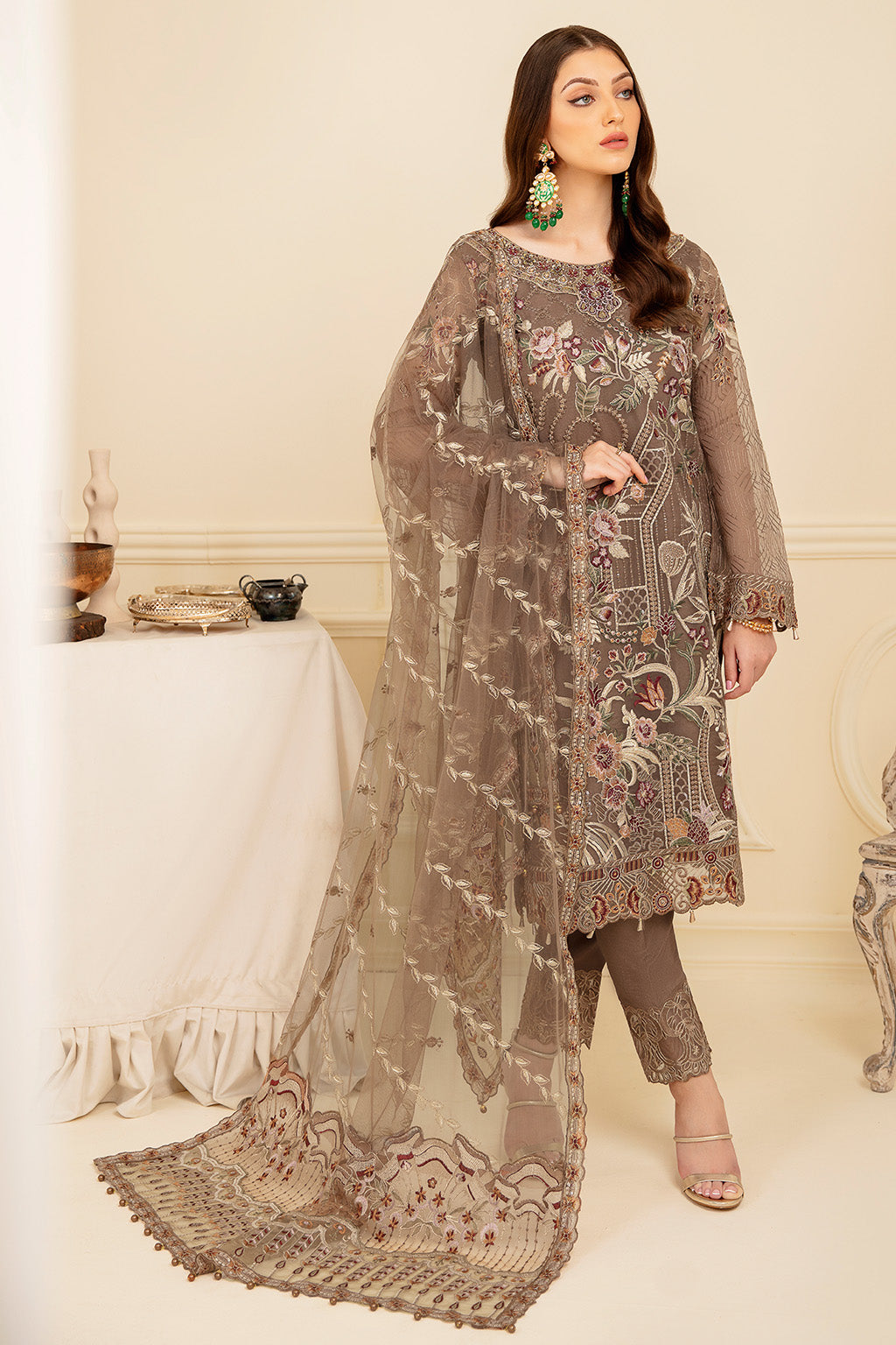 Ramsha | Minhal Organza Collection | M-710 - by - Libasekhas UK - Registered Vendor of : Ramsha - 100% Original Designer Dresss