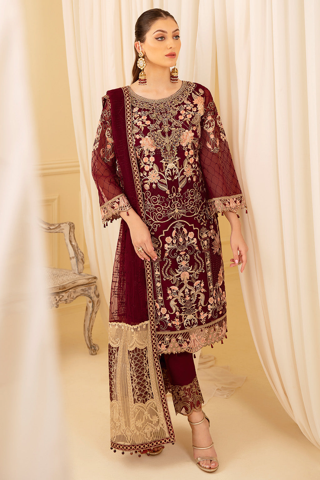 Ramsha | Minhal Organza Collection | M-706 - by - Libasekhas UK - Registered Vendor of : Ramsha - 100% Original Designer Dresss
