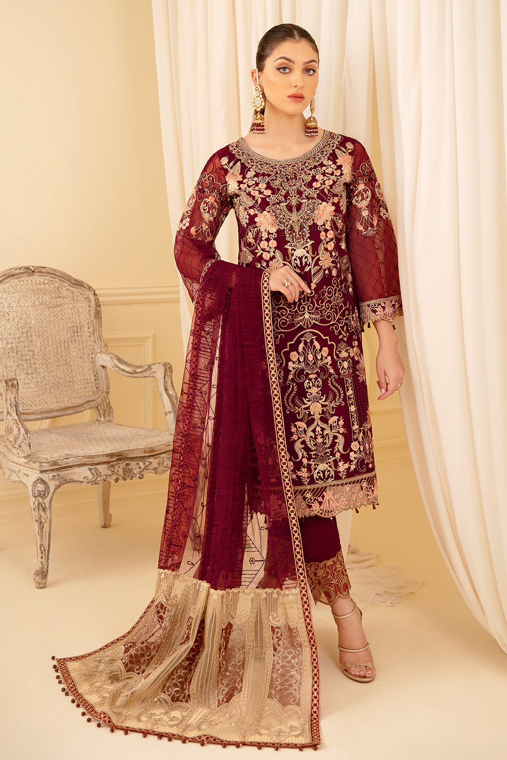 Ramsha | Minhal Organza Collection | M-706 - by - Libasekhas UK - Registered Vendor of : Ramsha - 100% Original Designer Dresss