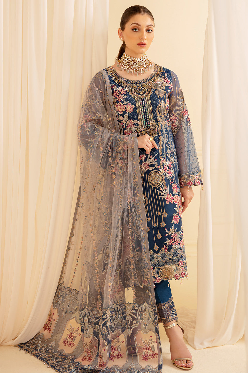 Ramsha | Minhal Organza Collection | M-701 - by - Libasekhas UK - Registered Vendor of : Ramsha - 100% Original Designer Dresss