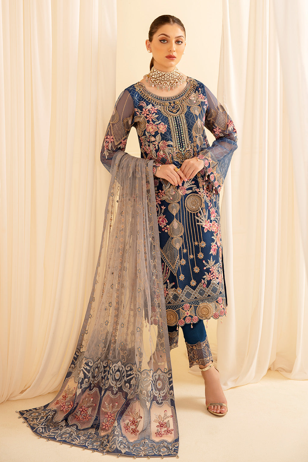 Ramsha | Minhal Organza Collection | M-701 - by - Libasekhas UK - Registered Vendor of : Ramsha - 100% Original Designer Dresss
