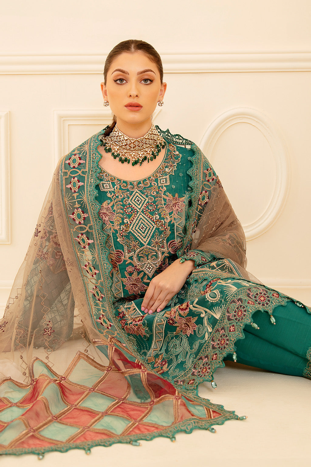 Ramsha | Minhal Organza Collection | M-708 - by - Libasekhas UK - Registered Vendor of : Ramsha - 100% Original Designer Dresss