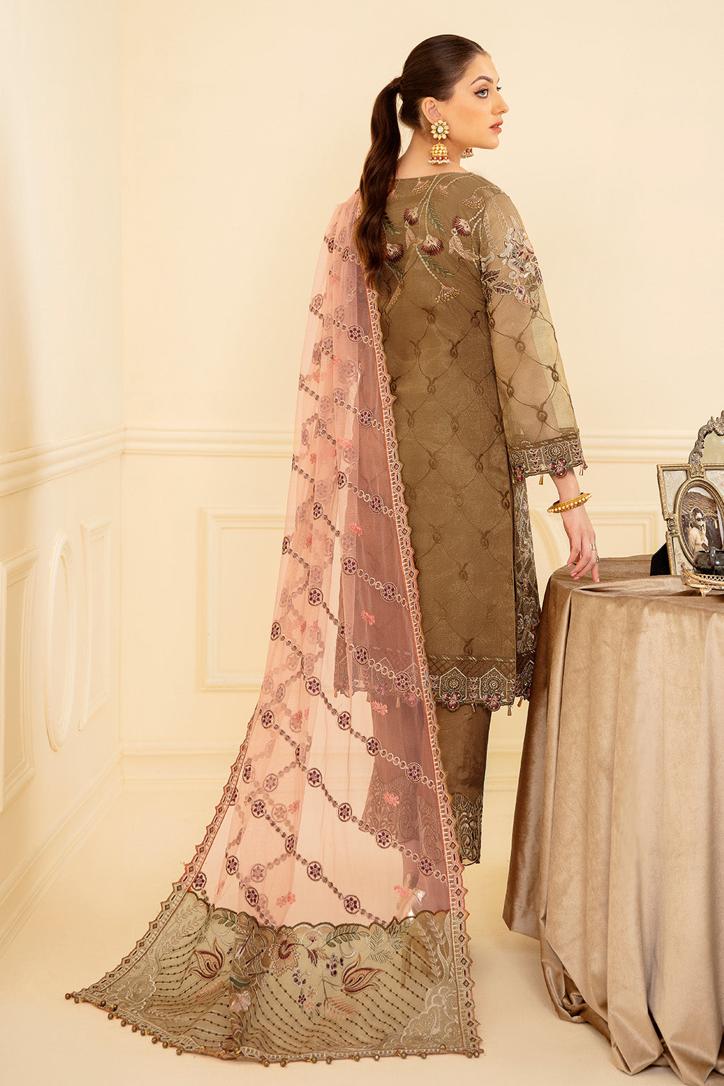 Ramsha | Minhal Organza Collection | M-705 - by - Libasekhas UK - Registered Vendor of : Ramsha - 100% Original Designer Dresss