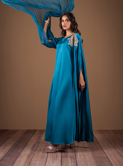 Zainab Chottani | The Kaftan Edit | Teal Waves - by Libasekhas UK - Registered Vendor of : Zainab Chottani - 100% Original Designer Dress