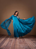 Zainab Chottani | The Kaftan Edit | Teal Waves - by Libasekhas UK - Registered Vendor of : Zainab Chottani - 100% Original Designer Dress