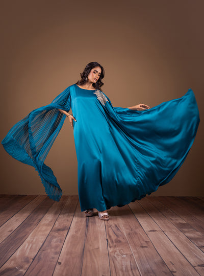 Zainab Chottani | The Kaftan Edit | Teal Waves - by Libasekhas UK - Registered Vendor of : Zainab Chottani - 100% Original Designer Dress