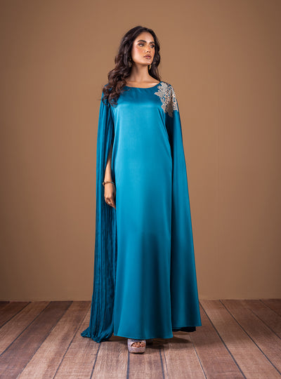Zainab Chottani | The Kaftan Edit | Teal Waves - by Libasekhas UK - Registered Vendor of : Zainab Chottani - 100% Original Designer Dress