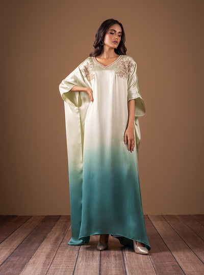 Zainab Chottani | The Kaftan Edit | Aqua Flame - by Libasekhas UK - Registered Vendor of : Zainab Chottani - 100% Original Designer Dress