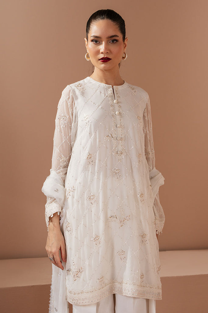 Cross Stitch | Luxe Atelier 25 | ANTIQUE WHITE - by - Libasekhas UK - Registered Vendor of : Cross Stitch - 100% Original Designer Dresss