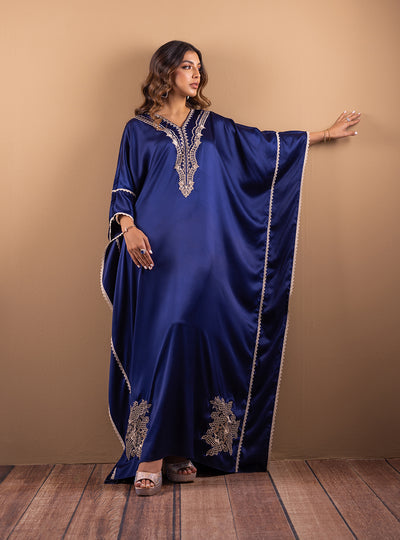 Zainab Chottani | The Kaftan Edit | Deep Blue Blossom - by Libasekhas UK - Registered Vendor of : Zainab Chottani - 100% Original Designer Dress