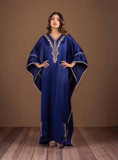 Zainab Chottani | The Kaftan Edit | Deep Blue Blossom - by Libasekhas UK - Registered Vendor of : Zainab Chottani - 100% Original Designer Dress