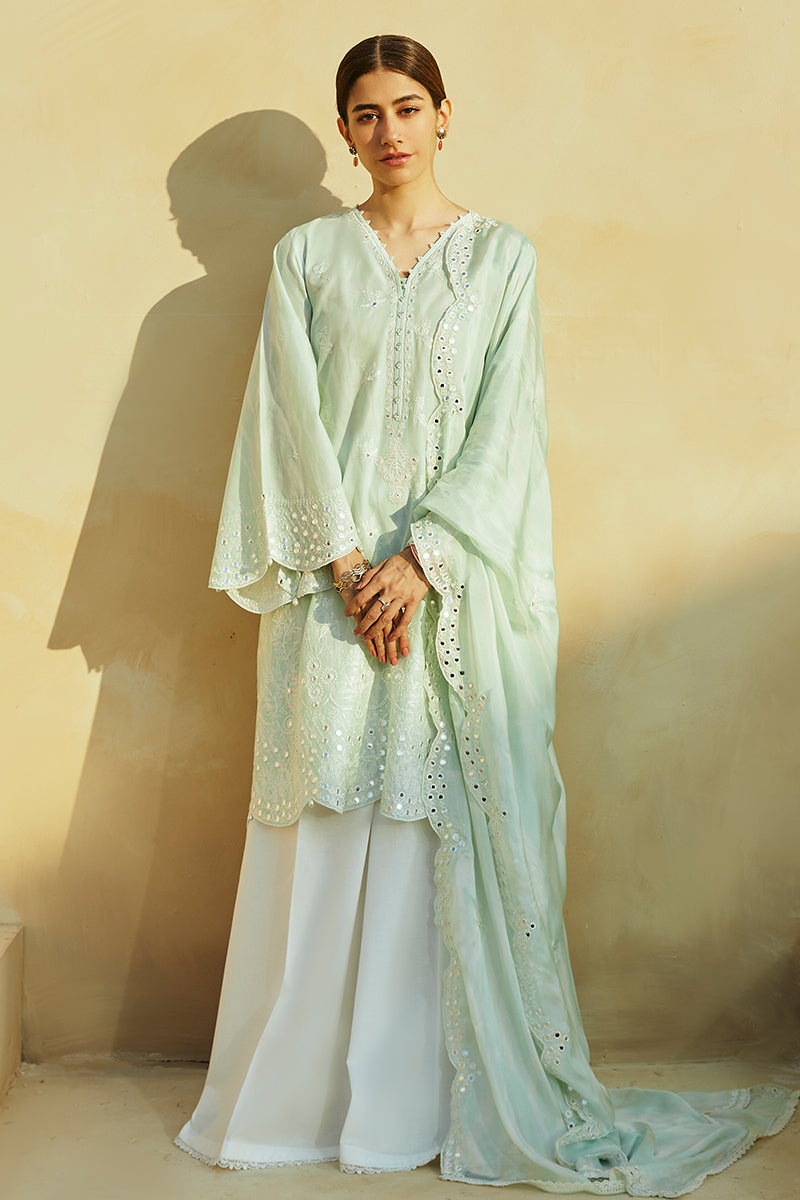 Cross Stitch | Premium Lawn 24 | WHISPER MINT - by - Libasekhas UK - Registered Vendor of : Cross Stitch - 100% Original Designer Dresss