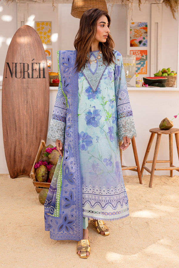 Nureh | Gardenia Lawn 24 | NS-130 A - by - Libasekhas UK - Registered Vendor of : Nureh - 100% Original Designer Dresss