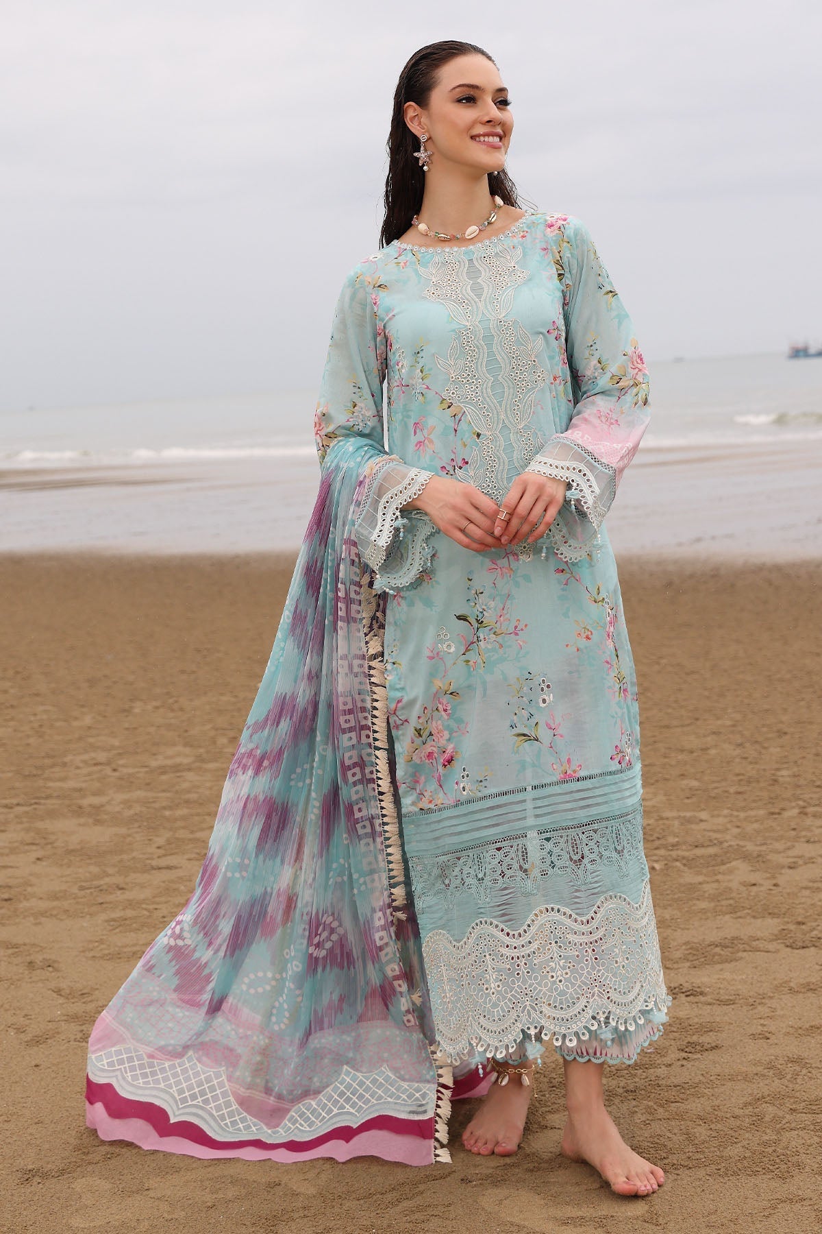 Nureh | Gardenia Embroidered Lawn 25 | NSG-173 - by - Libasekhas UK - Registered Vendor of : Nureh - 100% Original Designer Dresss