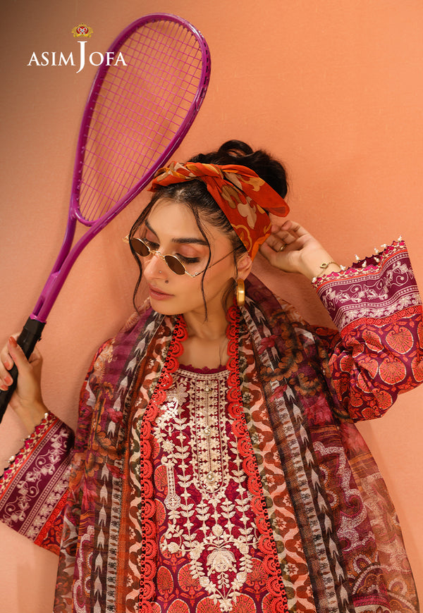 Asim Jofa | Summer Rhapsody | AJUBU-26 Printed Embroidered Lawn - by Libasekhas UK - Registered Vendor of : Asim Jofa - 100% Original Designer Dress