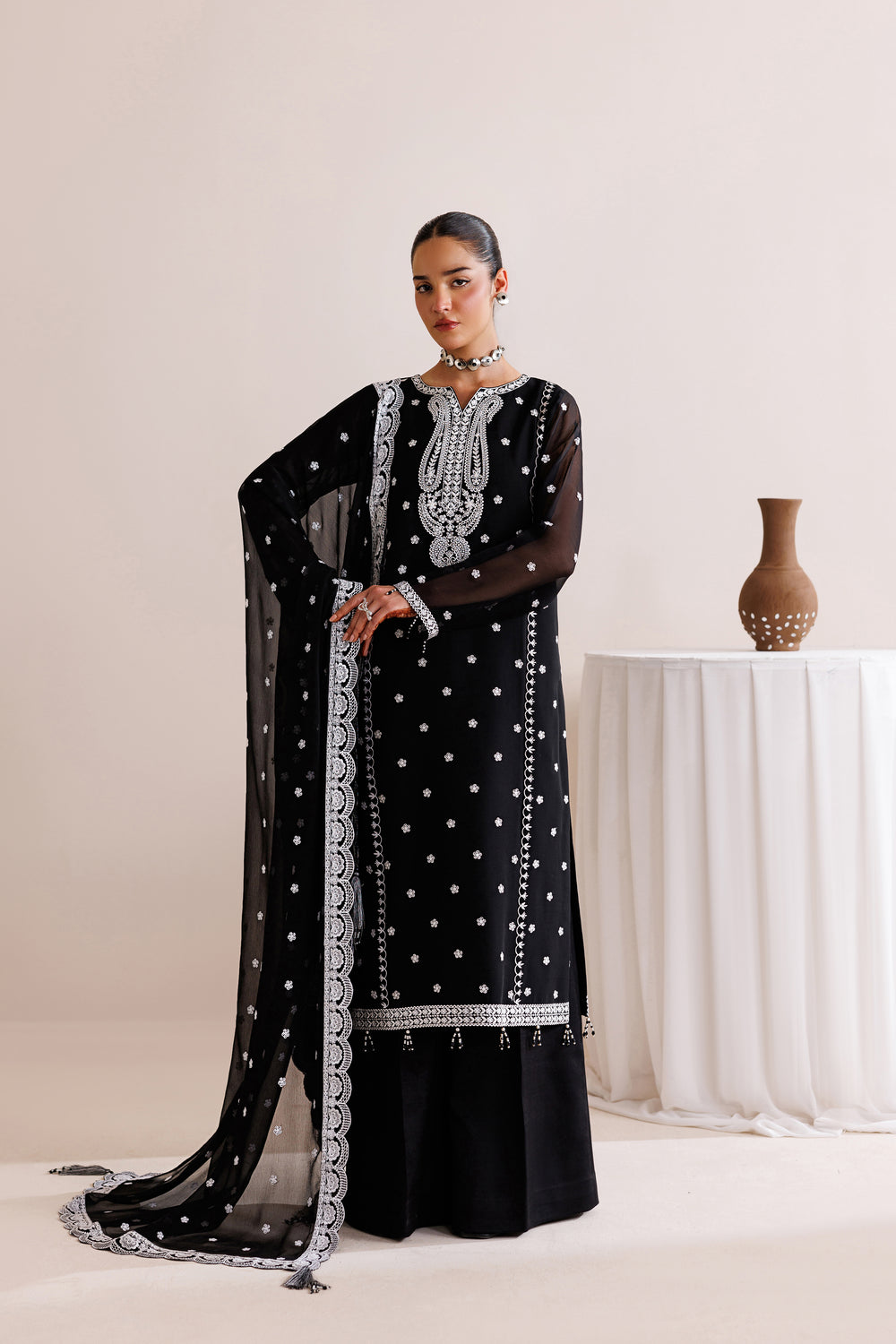 Farasha | Chiffon Threads 26 | Dark Mirage - by Libasekhas UK - Registered Vendor of : Farasha - 100% Original Designer Dress