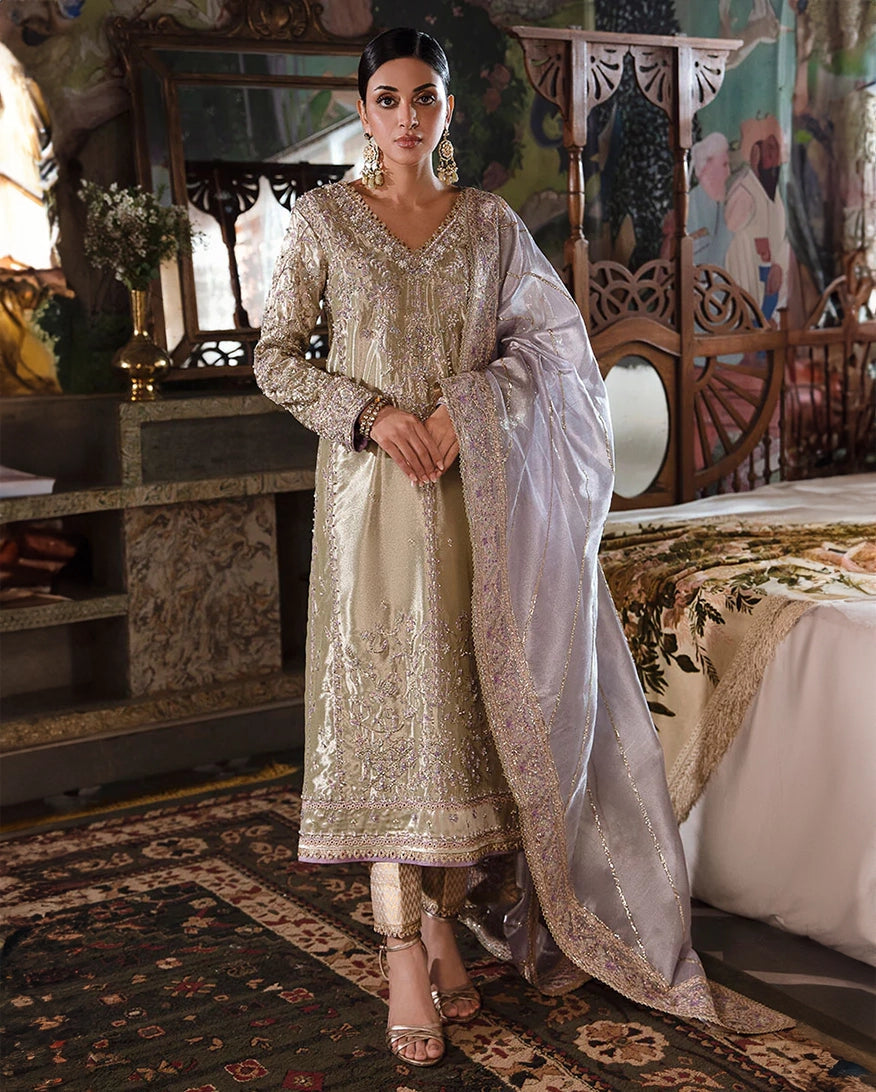 Mushq | Sunehri Lama Silk | Zyva - by Libasekhas UK - Registered Vendor of : Mushq - 100% Original Designer Dress