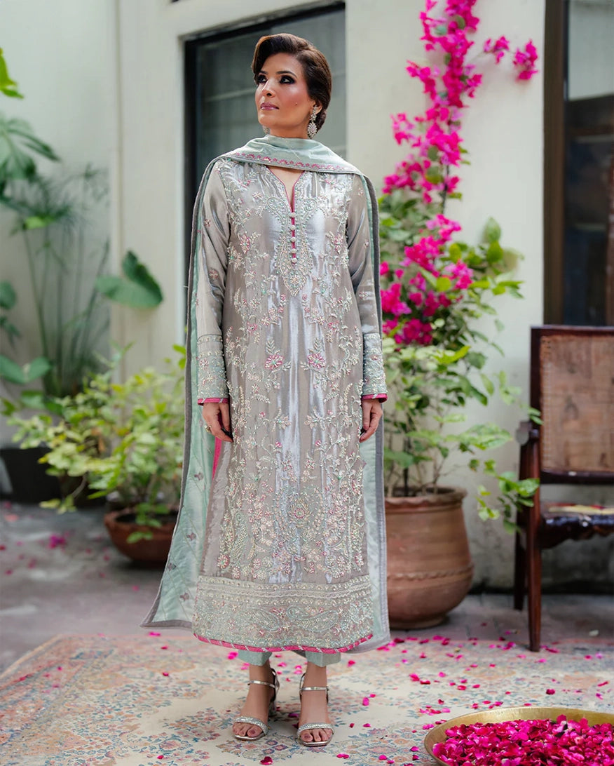 Mushq | Sunehri Lama Silk | Resham - by Libasekhas UK - Registered Vendor of : Mushq - 100% Original Designer Dress