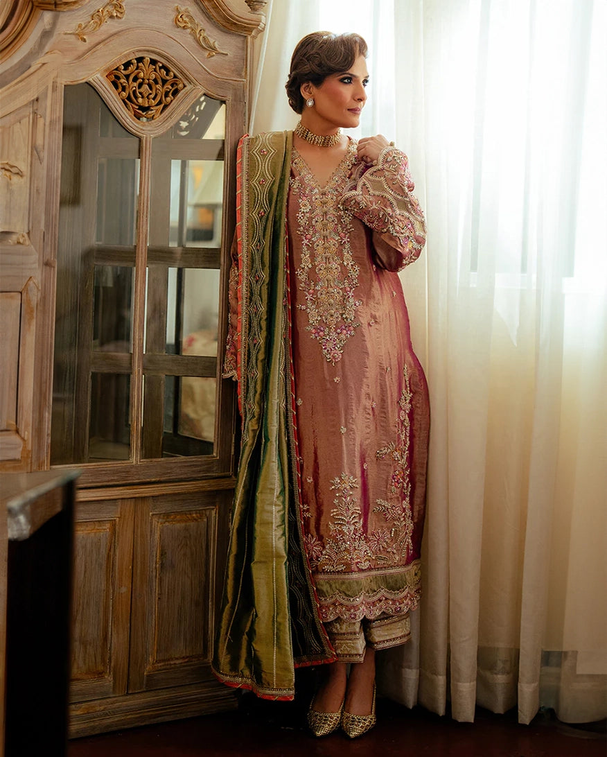 Mushq | Sunehri Lama Silk | Seema - by Libasekhas UK - Registered Vendor of : Mushq - 100% Original Designer Dress
