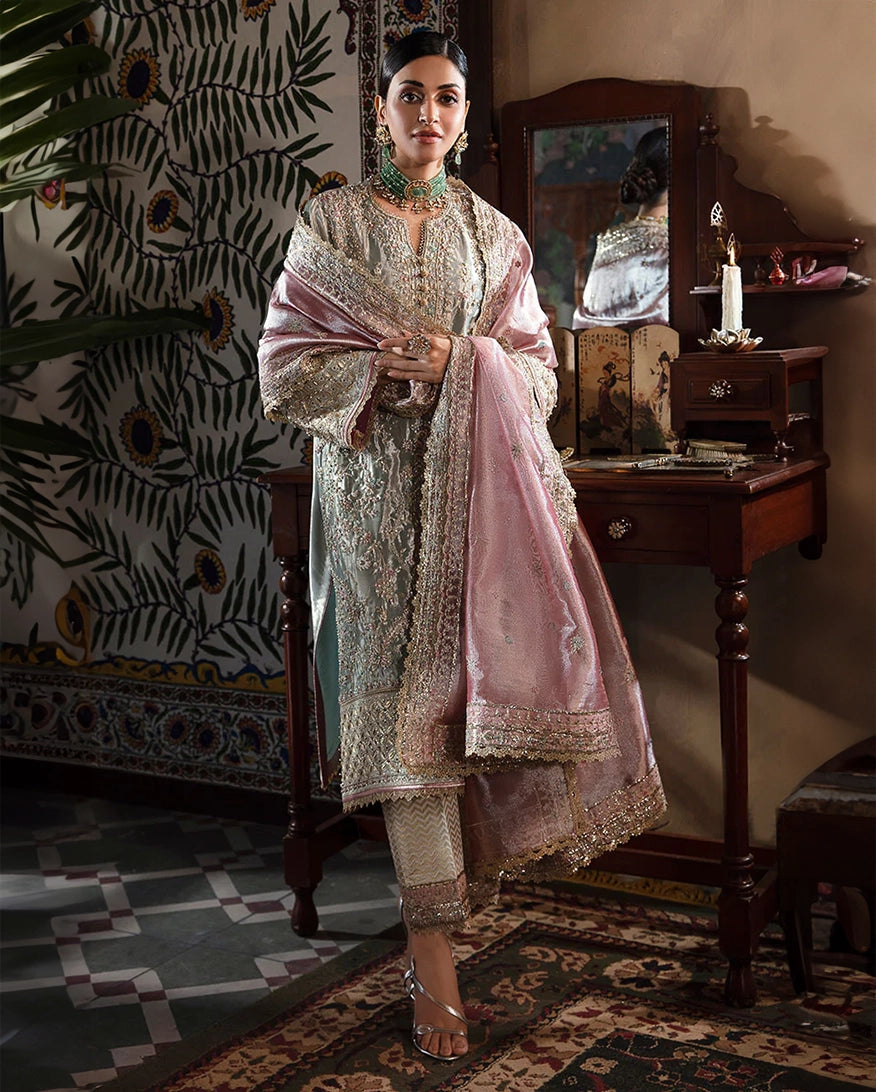 Mushq | Sunehri Lama Silk | Amaya - by Libasekhas UK - Registered Vendor of : Mushq - 100% Original Designer Dress