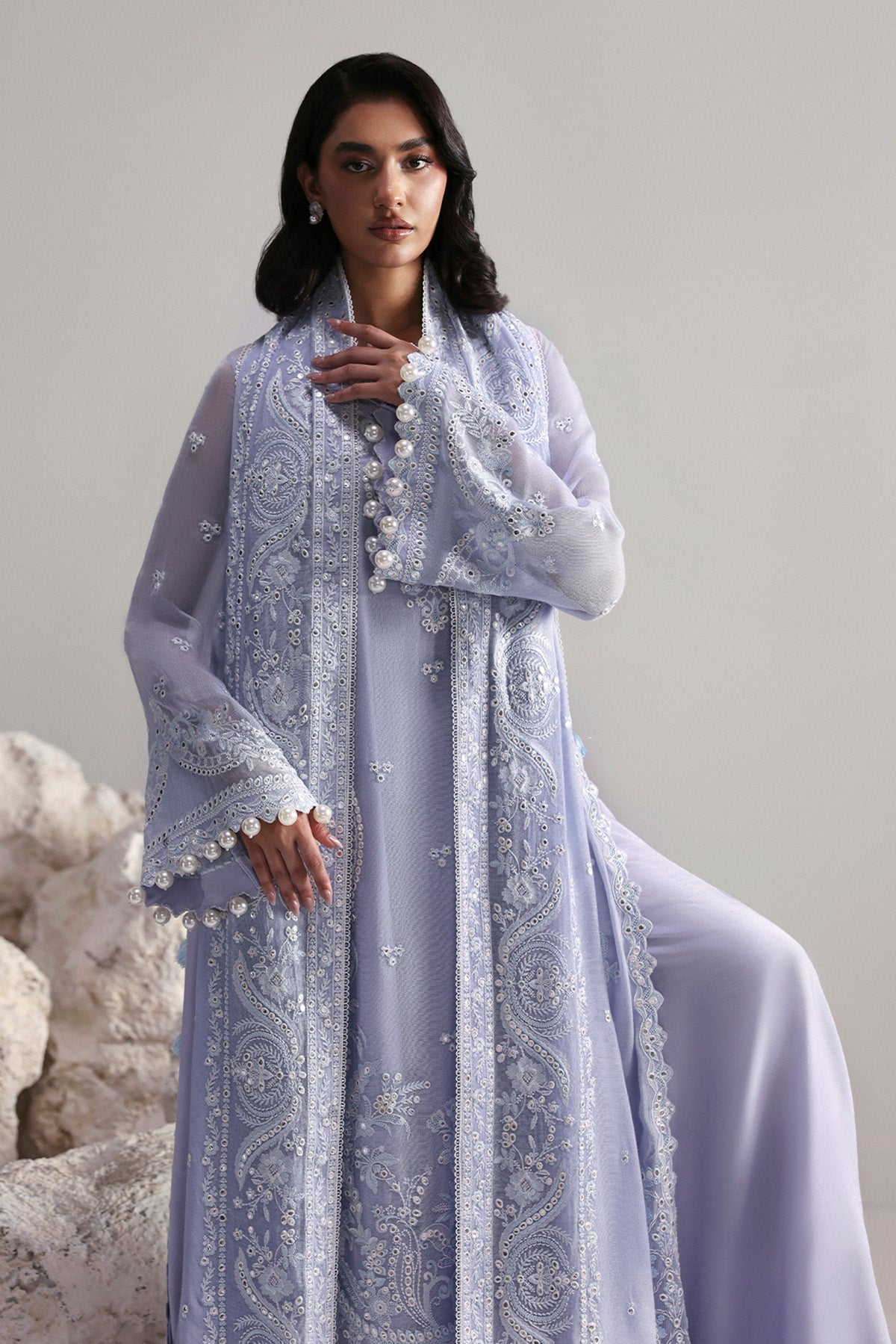 Afrozeh | Slate Ready to Wear | Vaelis - by Libasekhas UK - Registered Vendor of : Afrozeh - 100% Original Designer Dress