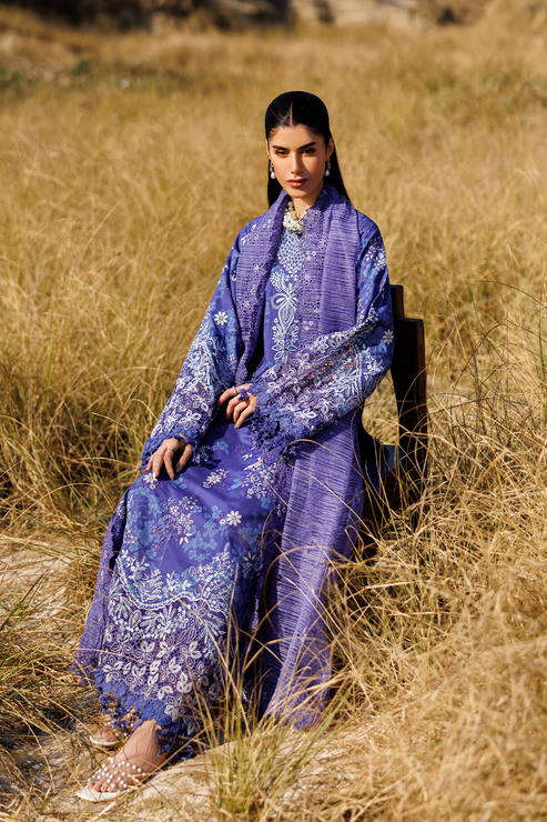 Emaan adeel | Sunlit Groove Luxury Lawn 26 | PETAL PULSE - by Libasekhas UK - Registered Vendor of : Emaan Adeel - 100% Original Designer Dress