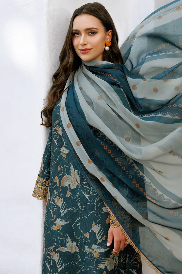 Farasha | Printed Essentials | Teal Bell - by - Libasekhas UK - Registered Vendor of : Farasha - 100% Original Designer Dresss