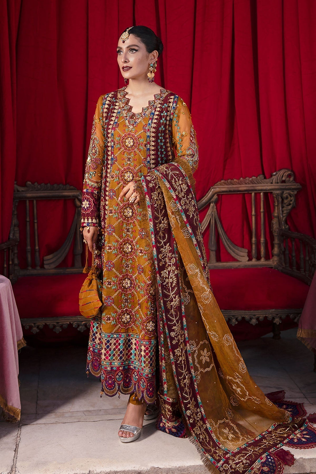 Nureh | Jhoomro Wedding Formals | Gulshan Shirt - by - Libasekhas UK - Registered Vendor of : Nureh - 100% Original Designer Dresss