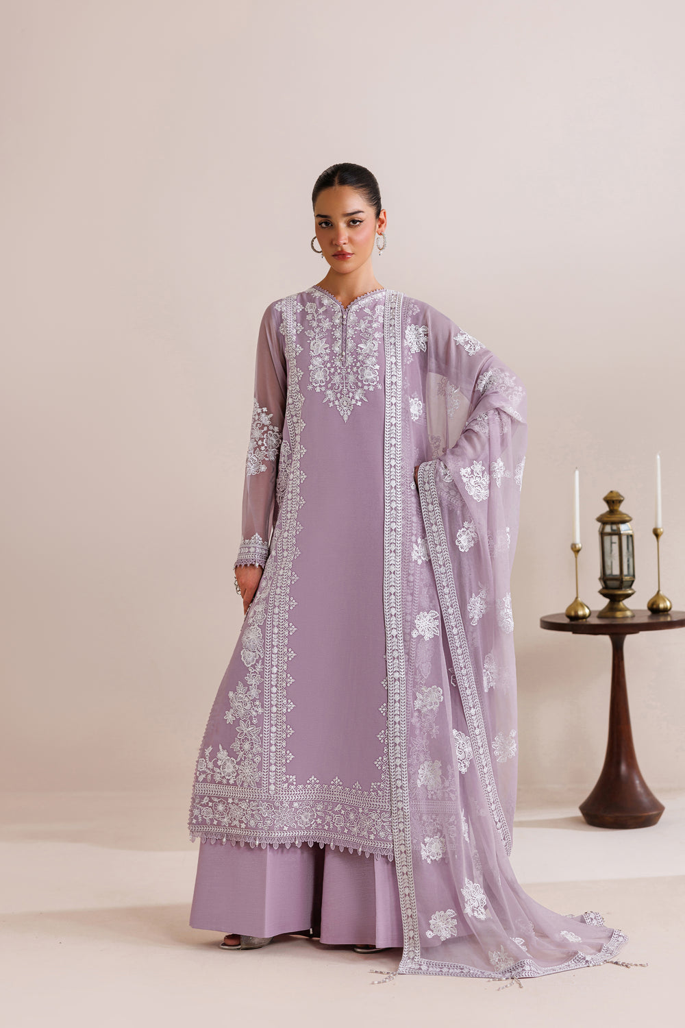 Farasha | Chiffon Threads 26 | Lilac Solace - by Libasekhas UK - Registered Vendor of : Farasha - 100% Original Designer Dress