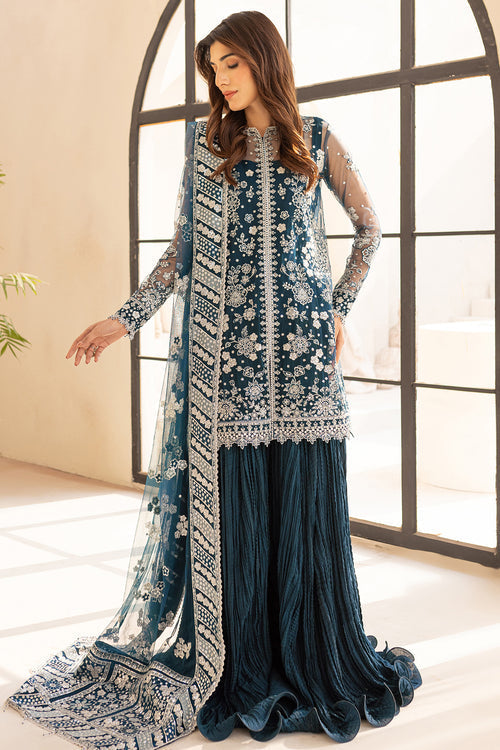 Farasha | Lu Zella Premium Formals 25 | Teal Drizzle - by Libasekhas UK - Registered Vendor of : Farasha - 100% Original Designer Dress