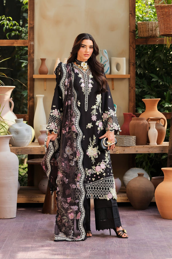 Maryam Hussain | Luxury Lawn 26 | Noir - by Libasekhas UK - Registered Vendor of : Maryam Hussain - 100% Original Designer Dress