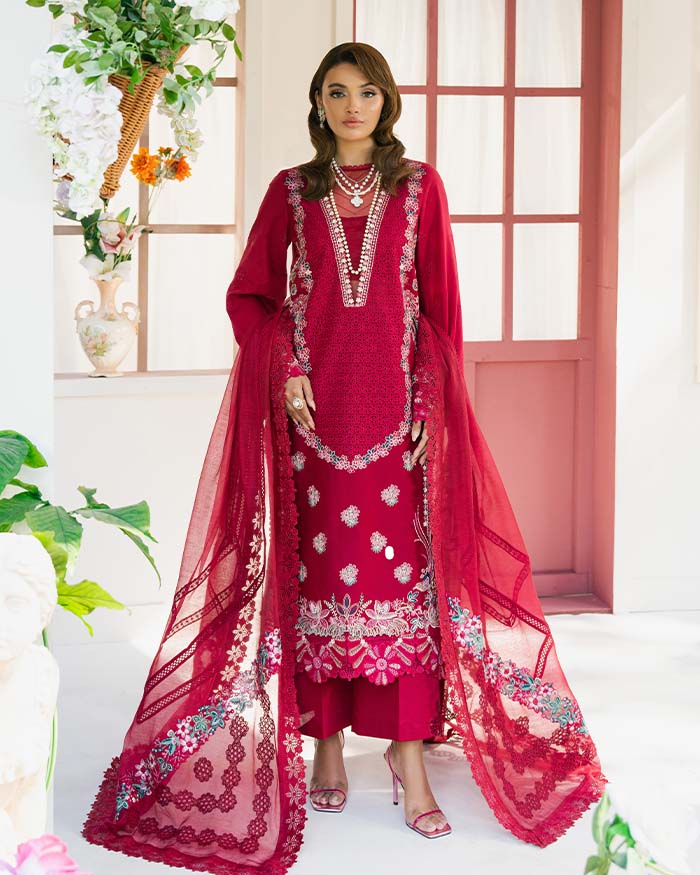 Zevk | Flora Festive Lawn | ZINNIA - by - Libasekhas UK - Registered Vendor of : Zevk - 100% Original Designer Dresss