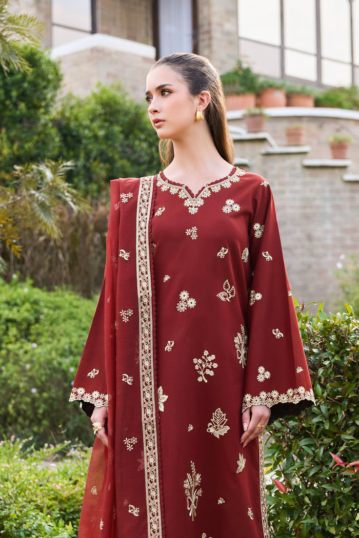 Farasha | Sorine Summer 26 | Maroon Majesty - by Libasekhas UK - Registered Vendor of : Farasha - 100% Original Designer Dress