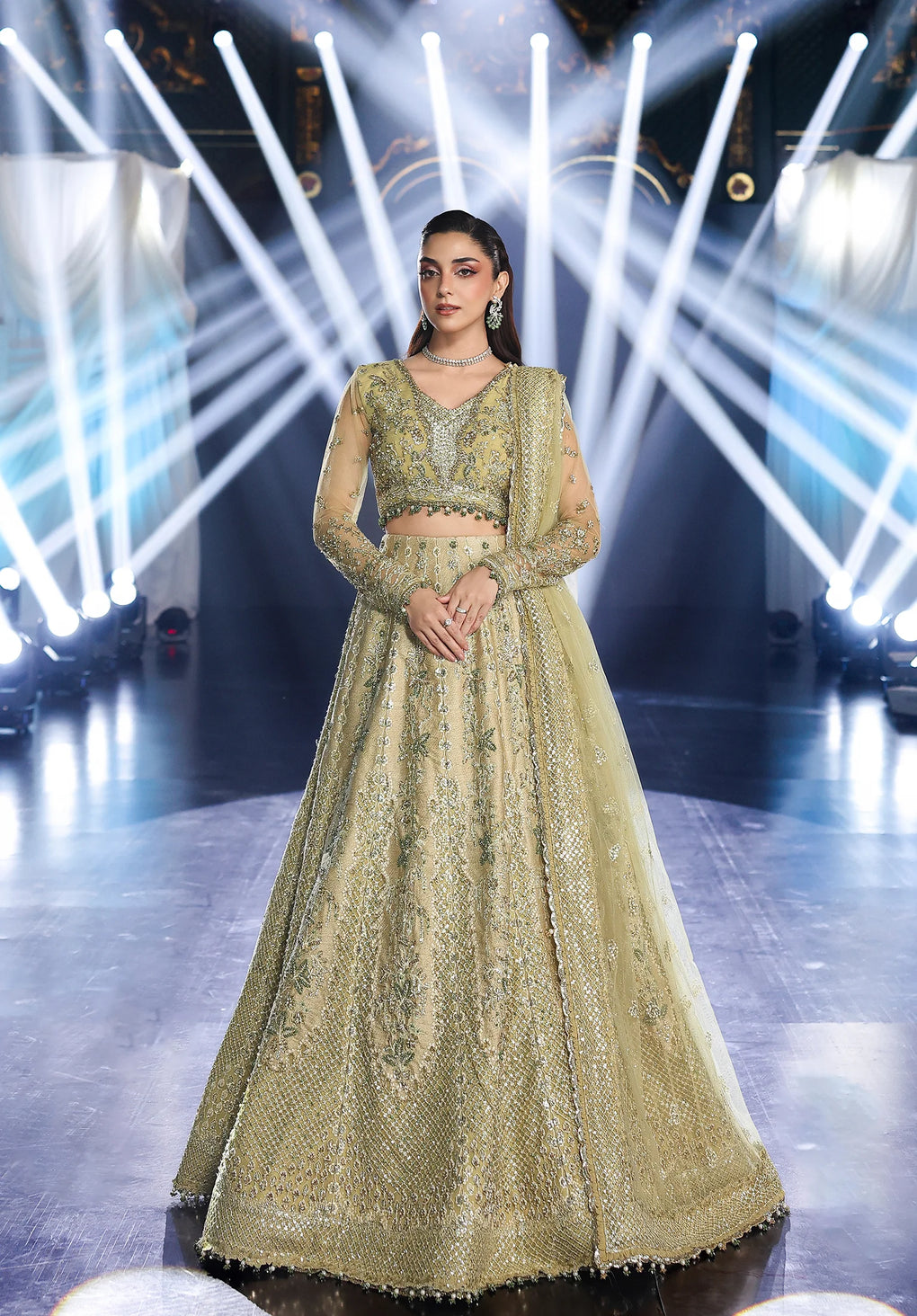 Elaf Premium | Stardom Formal Handwork 25 | ESH-07 MINT MAJESTY - by Libasekhas UK - Registered Vendor of : Elaf Premium - 100% Original Designer Dress