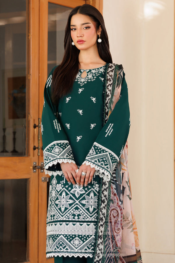 Farasha | Summer Weaves Embroidered Lawn | Teal Essence - by - Libasekhas UK - Registered Vendor of : Farasha - 100% Original Designer Dresss