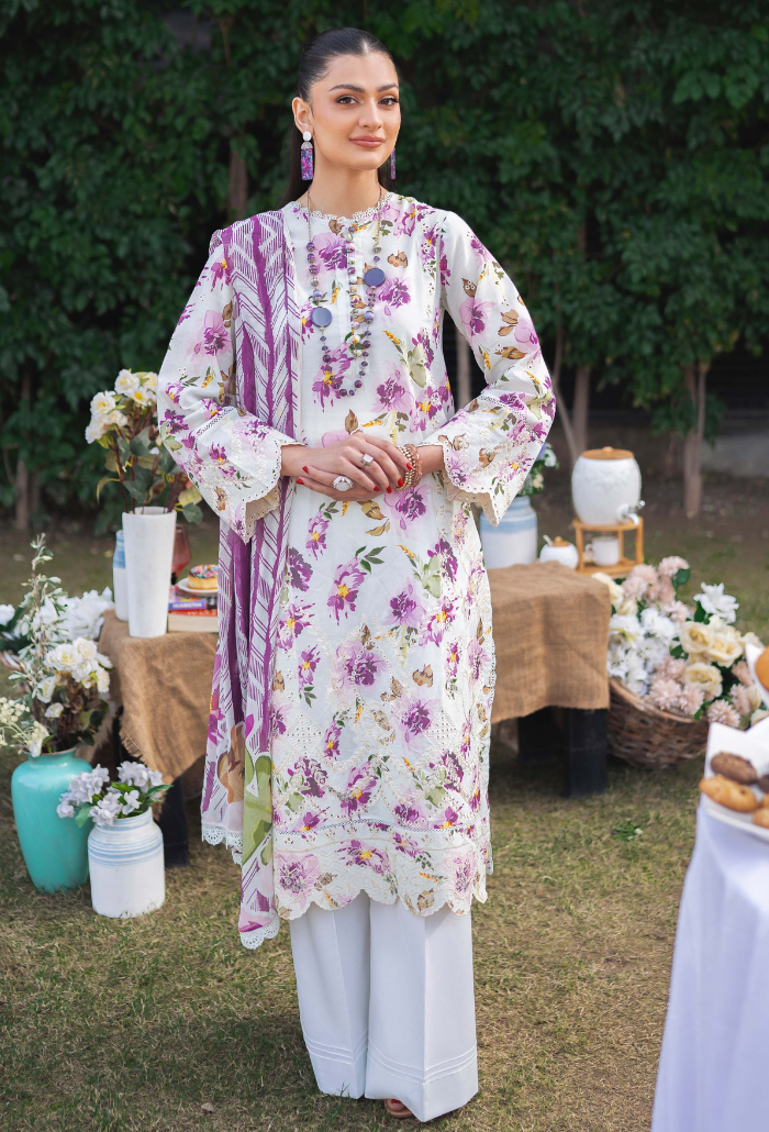 Humdum | Gardenia Lawn 24 | Printkari Lawn PLG 10 - by - Libasekhas UK - Registered Vendor of : HumDum - 100% Original Designer Dresss