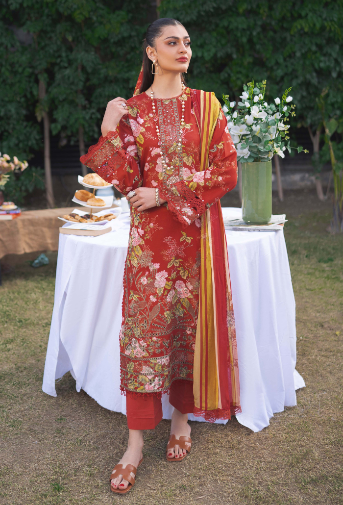 Humdum | Gardenia Lawn 24 | Printkari Lawn PLG 03 - by - Libasekhas UK - Registered Vendor of : HumDum - 100% Original Designer Dresss