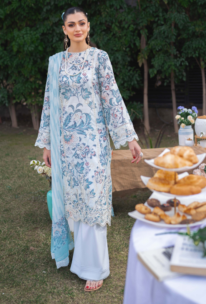 Humdum | Gardenia Lawn 24 |Printkari Lawn - PLG 08 - by - Libasekhas UK - Registered Vendor of : HumDum - 100% Original Designer Dresss