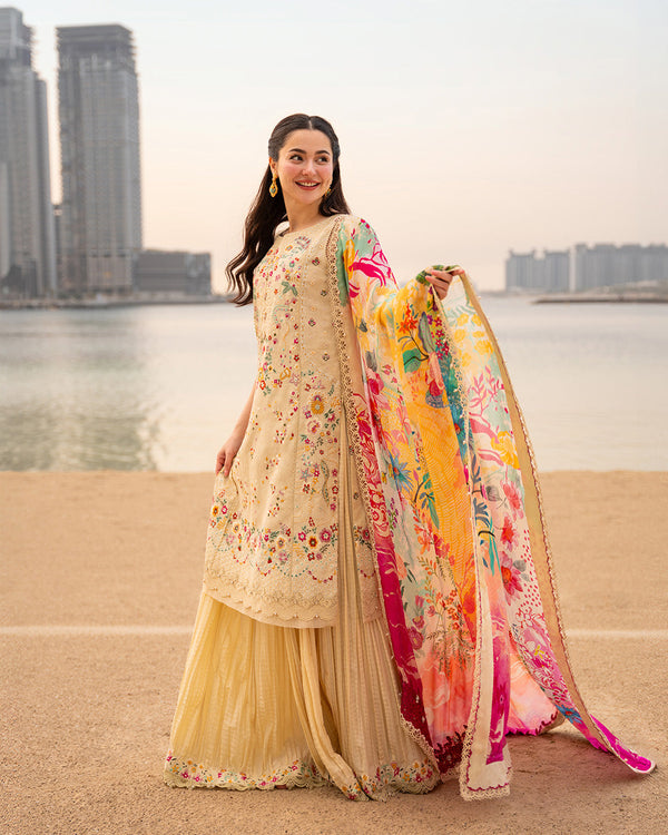 Faiza Saqlain | AYA - Unstitched Luxury Lawn '26 | Merjem - by Libasekhas UK - Registered Vendor of : Faiza Saqlain - 100% Original Designer Dress