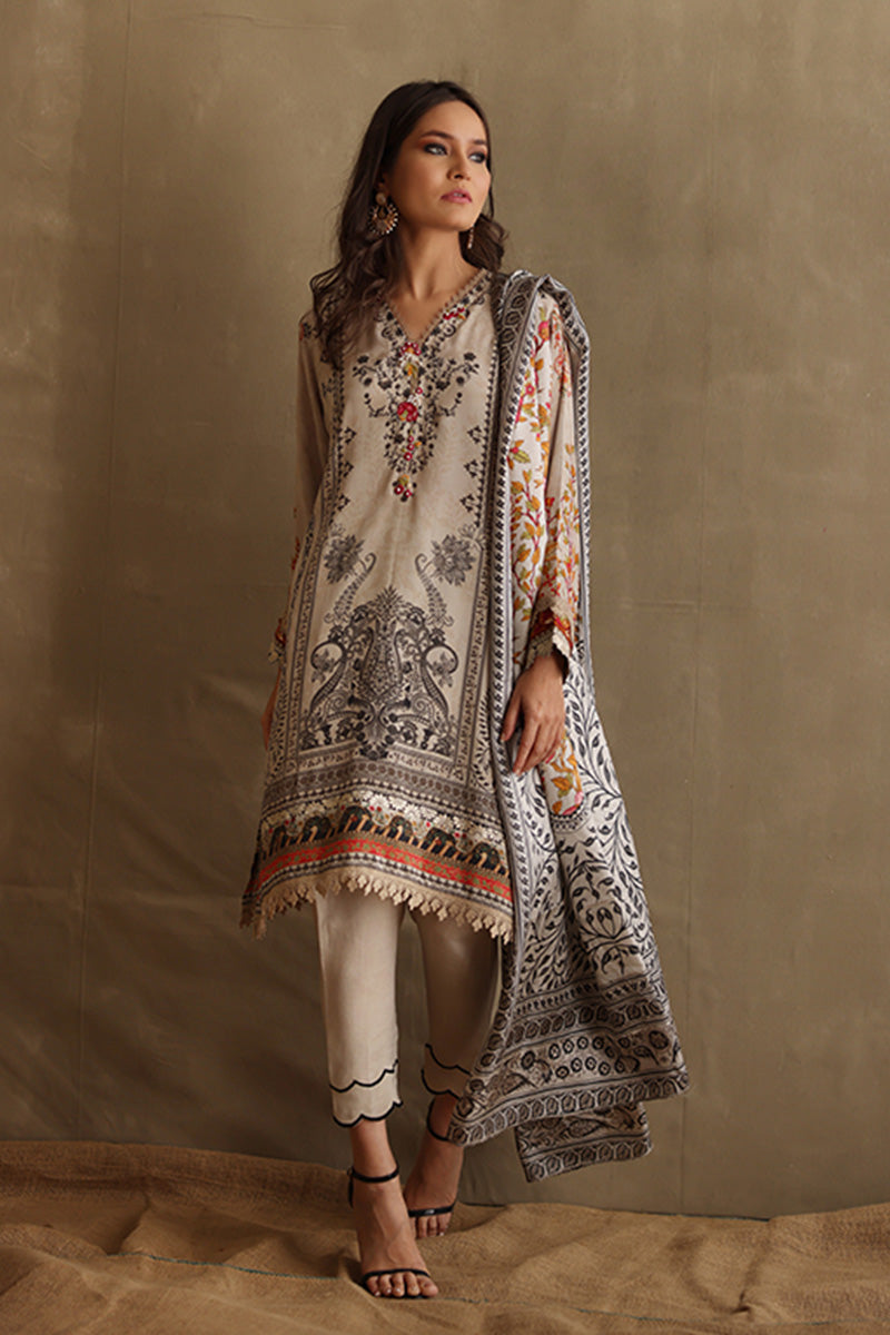 Mina Hasan | Signature Pret | Monochrome In Spring - by Libasekhas - Registered Vendor of : Mina Hasan - 100% Original Designer Dress