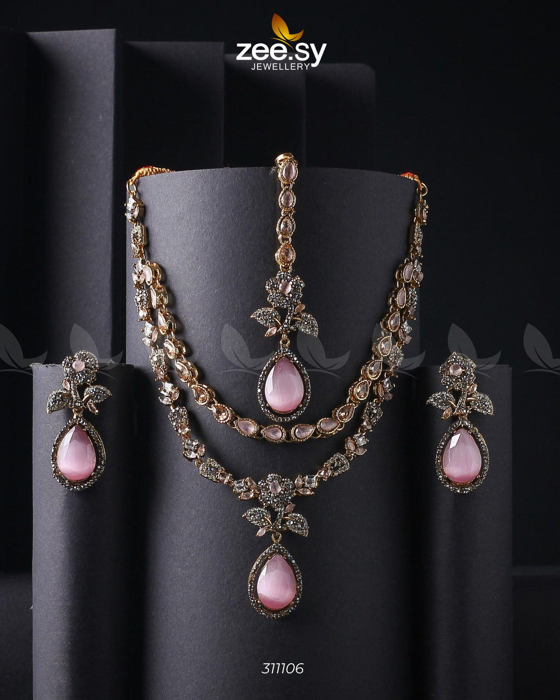 Amelia Necklace Set - by - Libasekhas UK - Registered Vendor of : Zeesy - 100% Original Designer Dresss