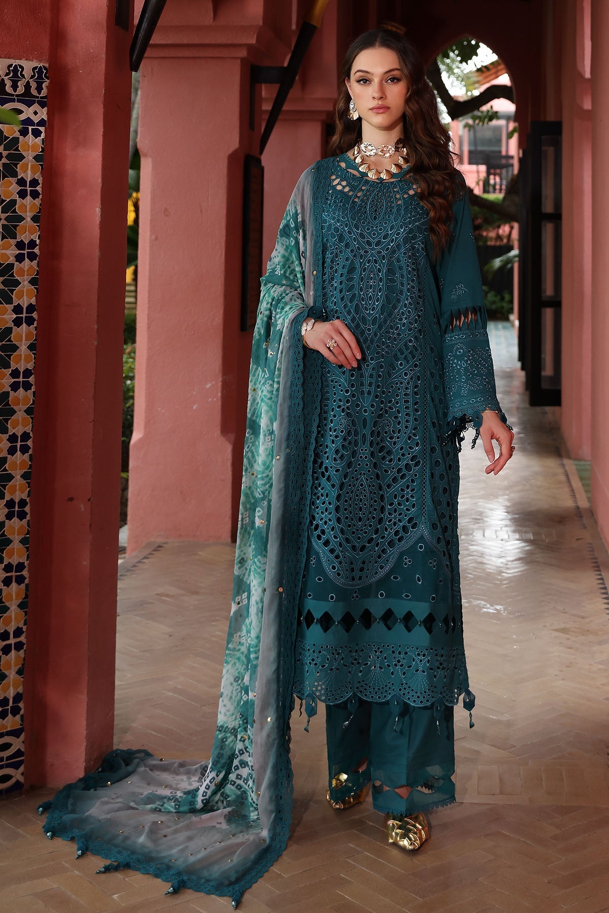 Nureh | Bazaar Lawn 25 | NE-107 - by - Libasekhas UK - Registered Vendor of : Nureh - 100% Original Designer Dresss