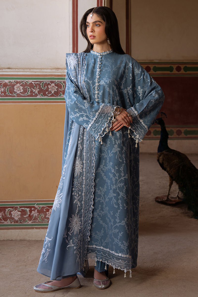 Cross Stitch | Eid Lawn Edit 25 | SILVER MIST - by - Libasekhas UK - Registered Vendor of : Cross Stitch - 100% Original Designer Dresss