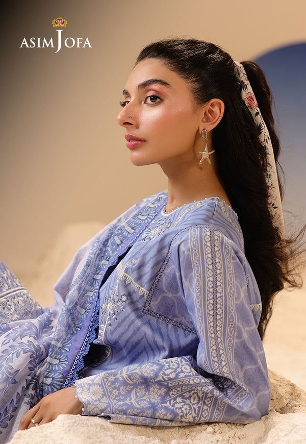 Asim Jofa | Summer Rhapsody | AJUBU-13 Printed Embroidered Lawn - by Libasekhas UK - Registered Vendor of : Asim Jofa - 100% Original Designer Dress