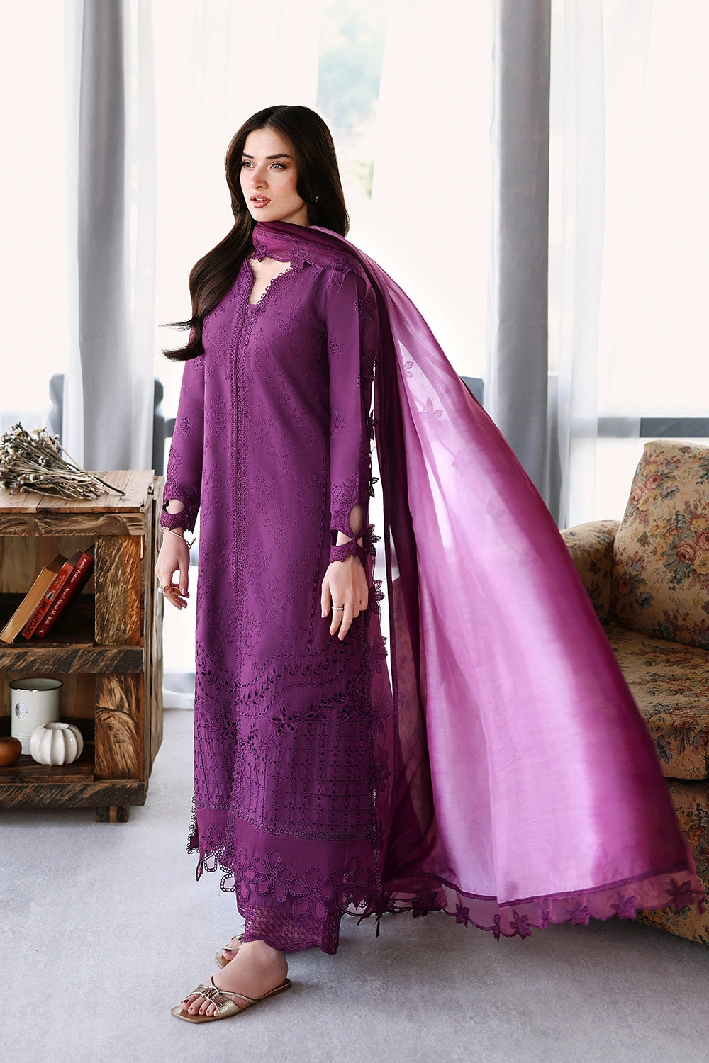 Azure | Luxury Lawn 26 | Mulberry - by Libasekhas UK - Registered Vendor of : Azure - 100% Original Designer Dress
