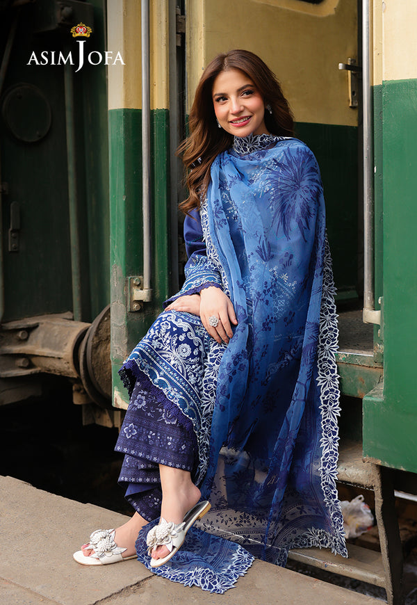 Asim Jofa | Summer Rhapsody | AJUBU-02 Embroidered Jacquard - by Libasekhas UK - Registered Vendor of : Asim Jofa - 100% Original Designer Dress