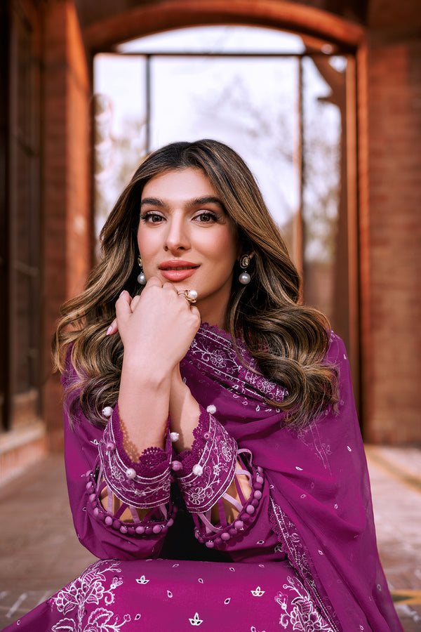 Farasha | Dastoor Embroidered Lawn SS24 | TEMPTING BERY - by - Libasekhas UK - Registered Vendor of : Farasha - 100% Original Designer Dresss