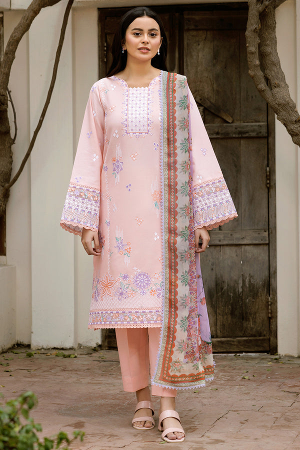 Farasha | Summer Weaves Embroidered Lawn | Coral Peach - by - Libasekhas UK - Registered Vendor of : Farasha - 100% Original Designer Dresss
